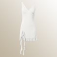 thumbnail image 2 of XIAONU Sleeveless Wrap Dress For Women Ruffle Hem Asymmetrical Slim Mini Dress, 2 of 5