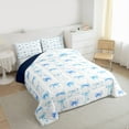 thumbnail image 3 of jejeloiu Ribbon Bow Tie Twin Comforter Sets,Blue Kawaii Bowknot Bedding Set For Girl Teens Reversible 2-Piece, 3 of 8