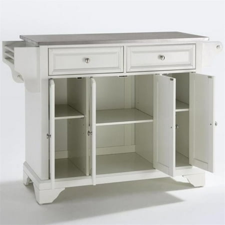 Crosley Lafayette Stainless Steel Top Kitchen Island In White