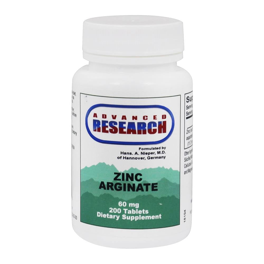 Advanced Research Zinc Arginate 60 mg. 200 Tablets