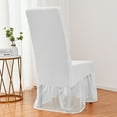 thumbnail image 3 of KBOOK Spandex Chair Cover Ruffled Skirt Banquet Chair Seat Cover for Dining Room Wedding Ceremony(White,4PCS), 3 of 6