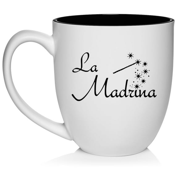 La Madrina Christening Baptism Godmother Ceramic Coffee Mug Tea Cup Gift (16oz White)