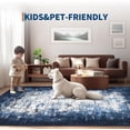 thumbnail image 5 of Large Washable Area Rug 10x13 Modern Abstract Rug with Non Slip TPR Rubber Backing, Soft Thin Low Pile Mats, Non Shedding Low Pile Floor Covering, Indoor Carpet for Open Spaces, Blue, 5 of 8