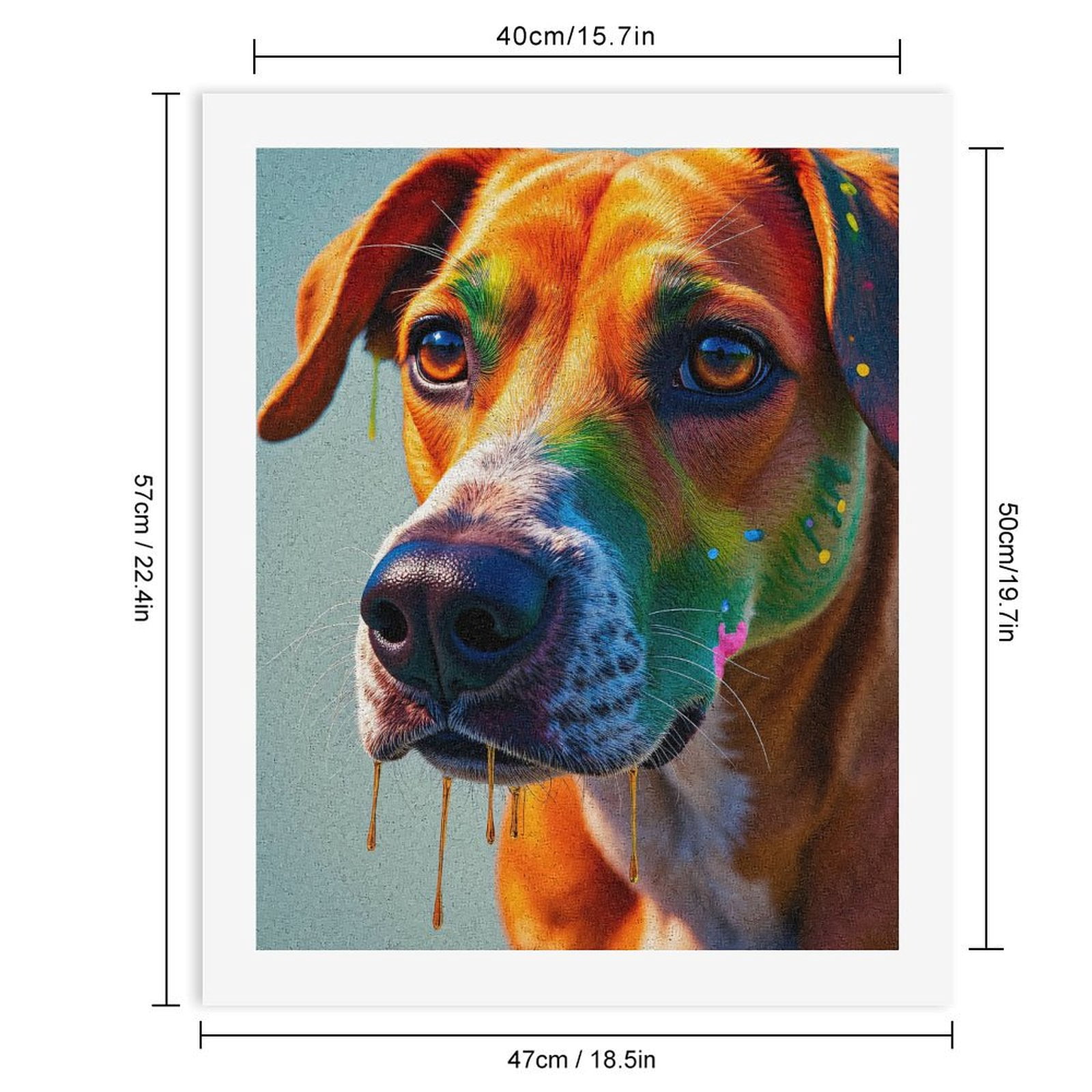 Paint By Numbers Kit for Adults Beginner - Colorful Dog Art Painted Portrait DIY Canvas Painting Kits for Adults, Frameless Paint By Number for Adults for Home Wall Decor 16x20 Inch