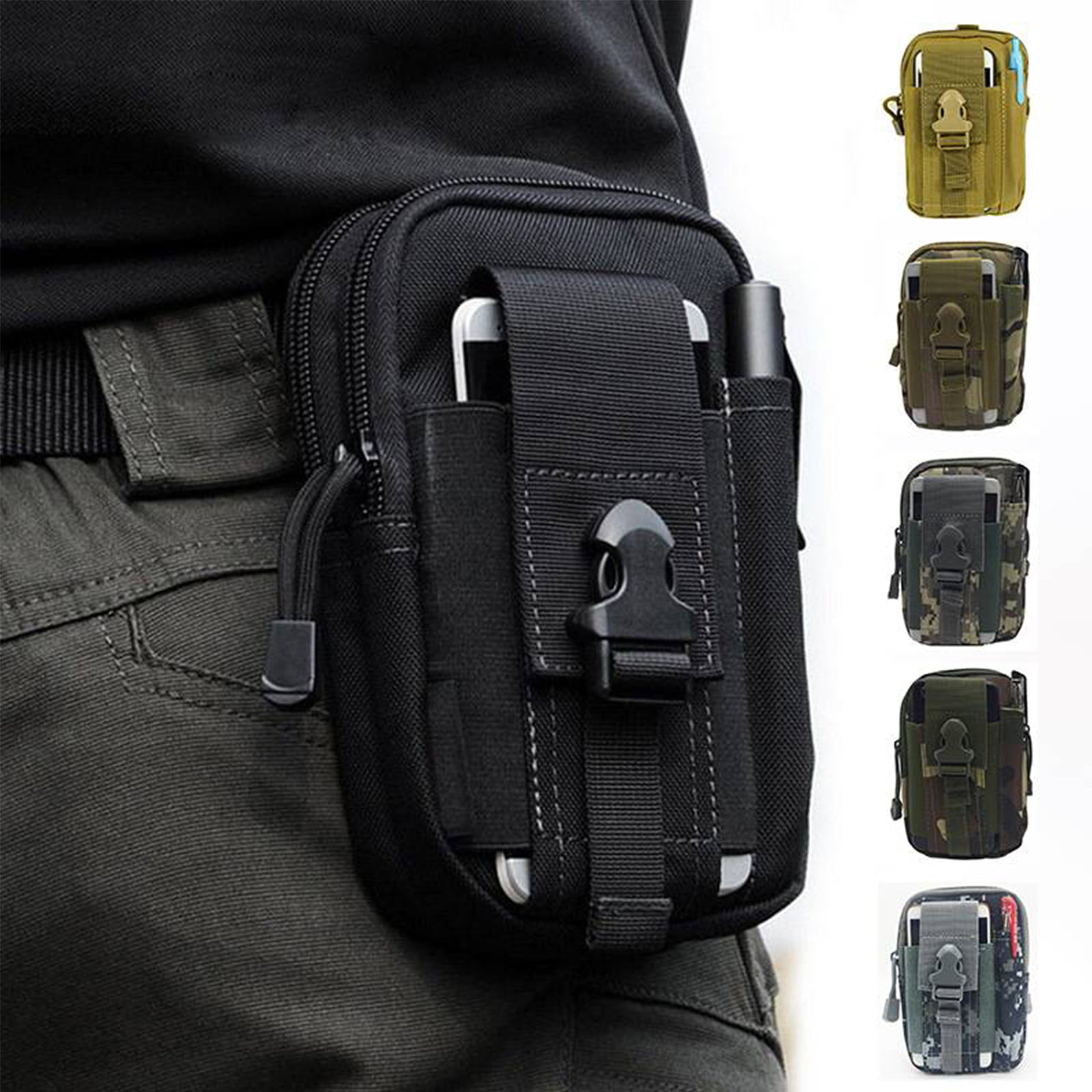Tactical Waist Pack Bag Pouch Belt Molle Multi-purpose Phone Pocket Storage 