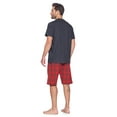thumbnail image 4 of Ashford & Brooks Men's Woven Short Sleeve Jersey Top & Pajama Shorts Set, 4 of 5