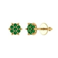 thumbnail image 2 of 0.28Ct Brilliant Round Cut Studs Emerald 14K Yellow Solid Solid Gold Everyday Dainty Earrings Screw Back, 2 of 7