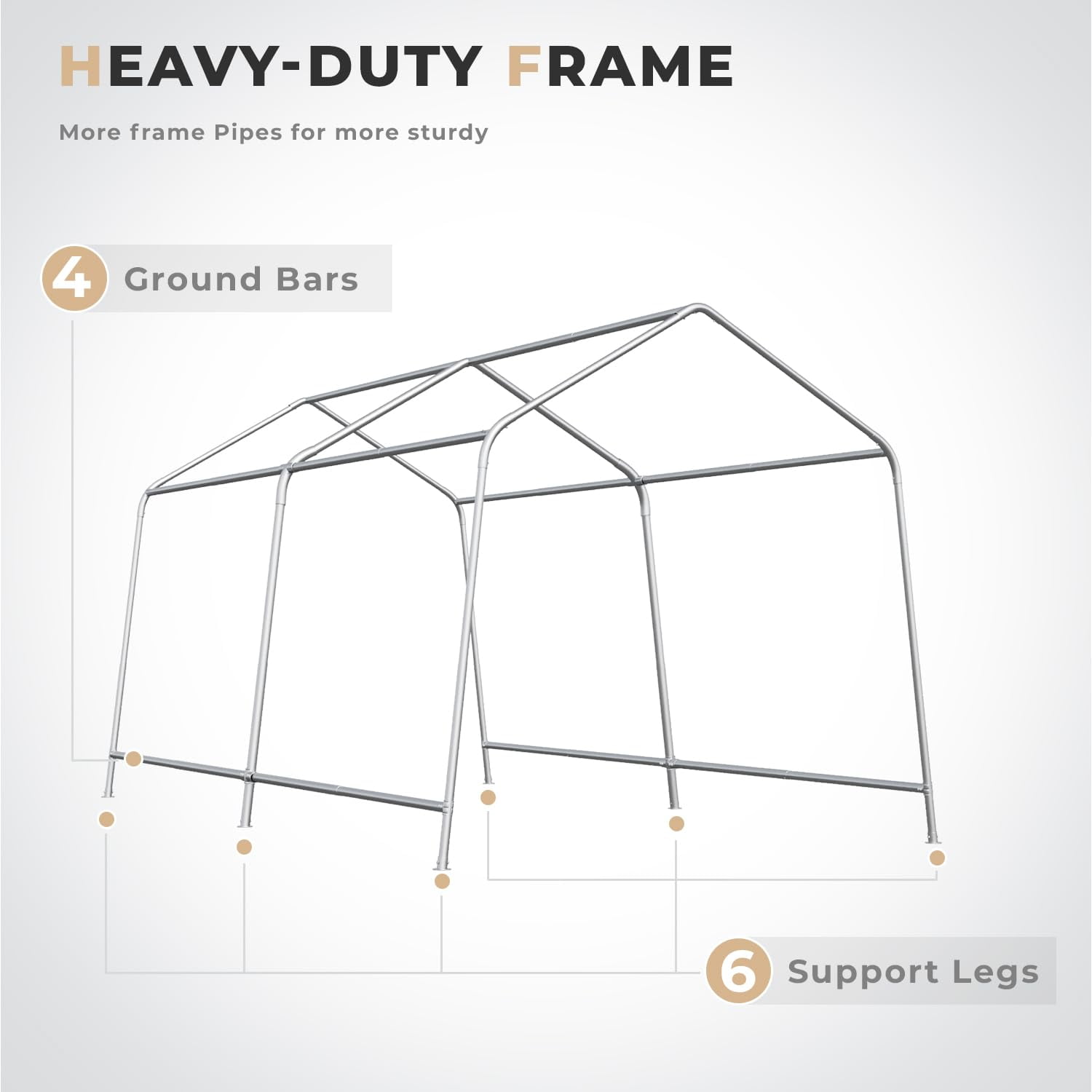 Mellcom 8 X 14 FT Carport Storage Sheds ,Portable Garage with All-Steel Metal Frame and Reinforced Base, All-Season Carport Canopy for Motorcycles,Bikes and Outdoor Tools