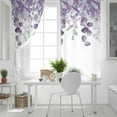 thumbnail image 5 of Fsddascl Purple Teal Botanical Blackout Curtains for Bedroom/Living Room, Thermal Insulated Kitchen Curtains, Watercolor Spring Eucalyptus Leaves Grommet Darkening Window Treatment Drapes 42"x45"x2, 5 of 8