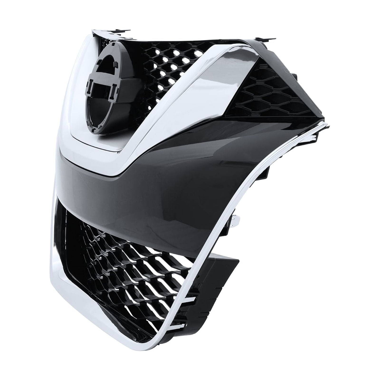 HOUGEET Front Bumper Grille Grill Fit for 2016-2018 Nissan Maxima Black Silvery Chrome Trim NI1200284 623104RA0A