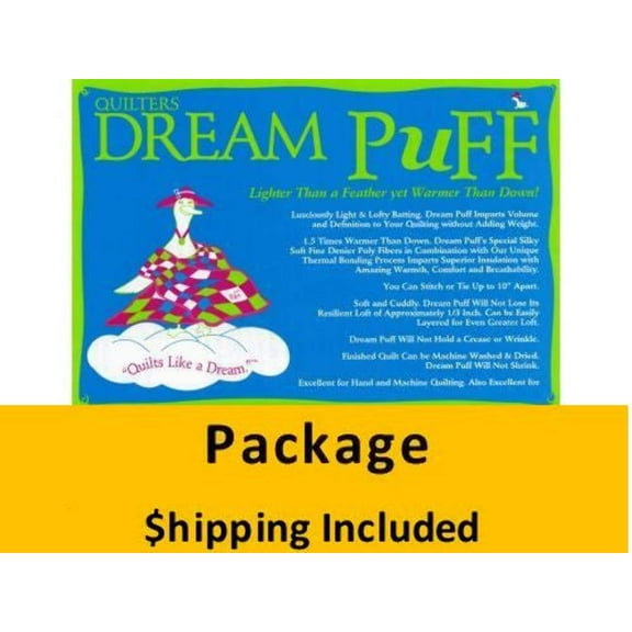 PUFFQPK Dream Puff Poly Batting (Package, Queen 93 in x 108 in) shipping included*