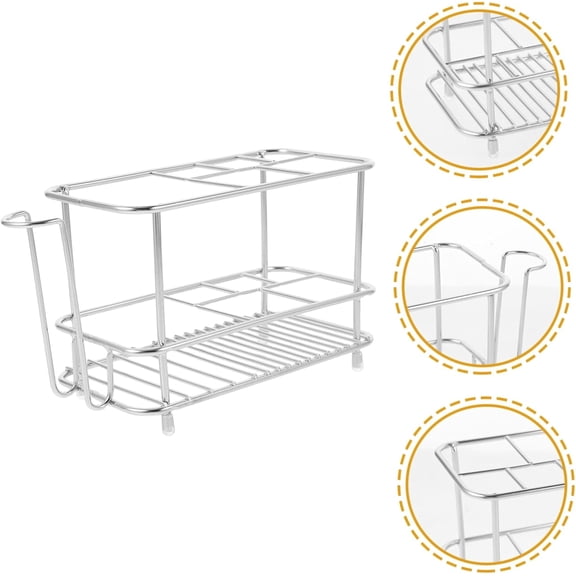 ROSYNEY Stainless Steel Toothbrush Holders, Rustproof Toothbrush Holders for Bathrooms,with Anti Slip Silicone Bracket, for Vanity, Bathroom, Toilet Countertops