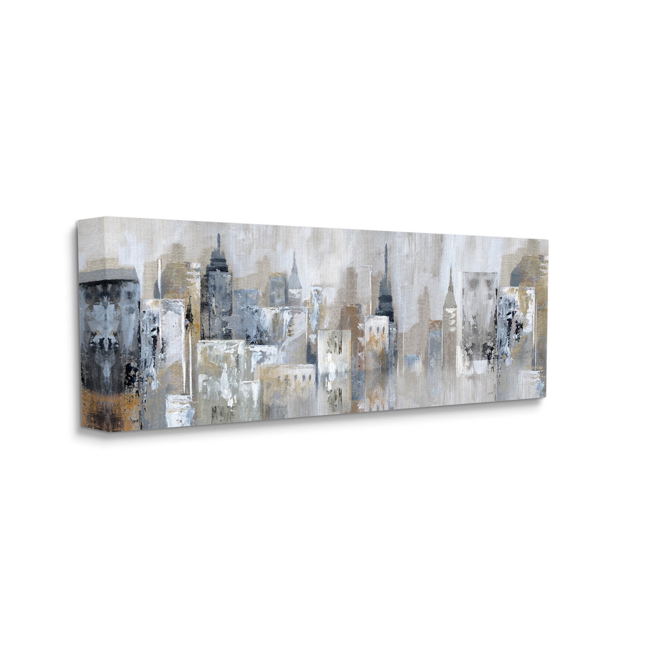 Stupell Industries Layered Urban City Skyline Painting Gallery Wrapped Canvas Print Wall Art, Design by Nan