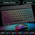 thumbnail image 3 of Teclado y Mouse Español Inalámbrico, Teclado Bluetooth RGB de 13 Pulgadas, Ratón de Modo Dual con 3 dpi Ajustables, para iOS Android Windows Mac Tableta Laptop Celular y Computadora (Negro), 3 of 5