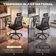 thumbnail image 4 of Hasipu 50“x44” Tempered Glass Chair Mat Clear Beveled Edge Office Chair Chair Mat for Carpet & Hardwood Floors, Glides Smoothly, 4 of 9