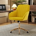 thumbnail image 2 of Modern Arm Chair,Adjustable Office Desk Chair with Wheels,Swivel Vanity Chair,yellow, 2 of 7