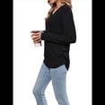 thumbnail image 2 of Camisas de Larga para Mujer, Cuello en V, Blusas Casuales, Sueltas, Elegantes, Básicas, Moda de Otoño, Conjuntos de Moda, Ropa de Invierno Negro M, 2 of 8