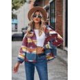 thumbnail image 6 of EASYBRAUS Women Aztec Knit Jacket Short Coat Button Pocket Casual Warm Cardigan, 6 of 9