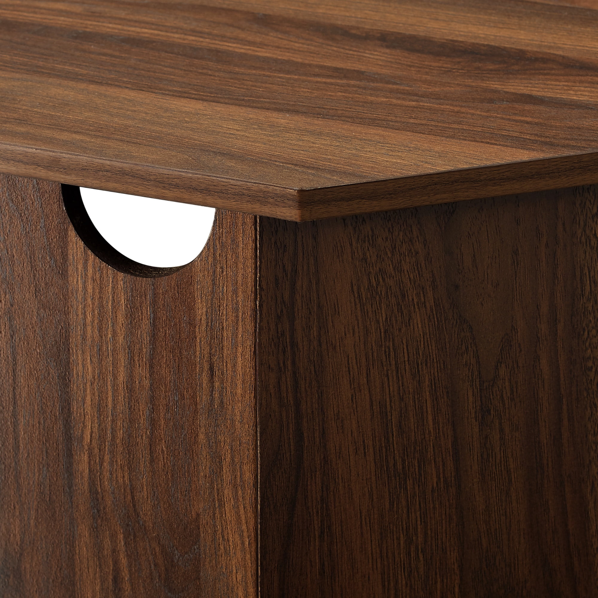 Manor Park Corner Fireplace TV Stand for TVs up to 55", Dark Walnut
