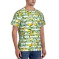 thumbnail image 4 of Yiaed Lemon Print Mens Short Sleeve Tight Fit T-Shirt, Crewneck Casual Tee-Medium, 4 of 5
