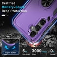 thumbnail image 2 of Military Grade TUFF Shockproof Hybrid Armor Case with Ring Grip for Samsung Galaxy S25 Plus - Purple, 2 of 5
