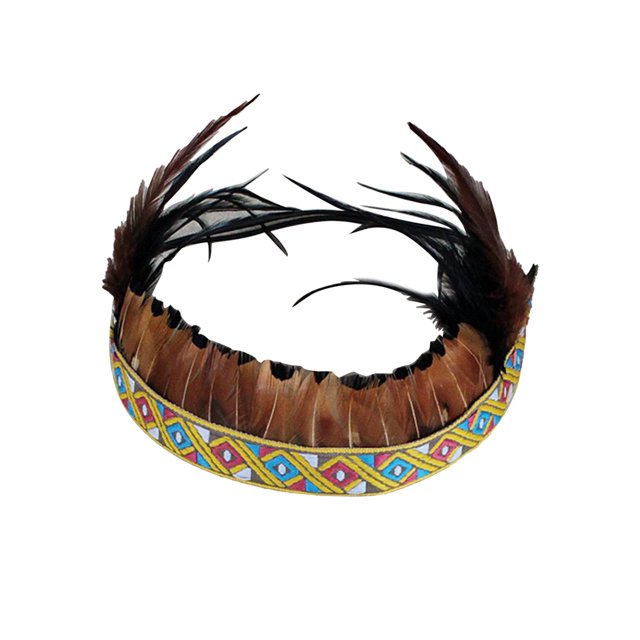 Tocado de plumas Yinane Diadema accesorios para la cabeza de corona Sombrero indio de jefe americano Fiesta de Carnaval
