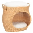 thumbnail image 5 of SAFAVIEH Faati Regular Covered Style Cat Bed with Cushion, Natural Honey/White, 5 of 14
