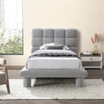 thumbnail image 2 of Meridian Furniture Deco Grey Boucle Fabric Twin Bed, 2 of 27