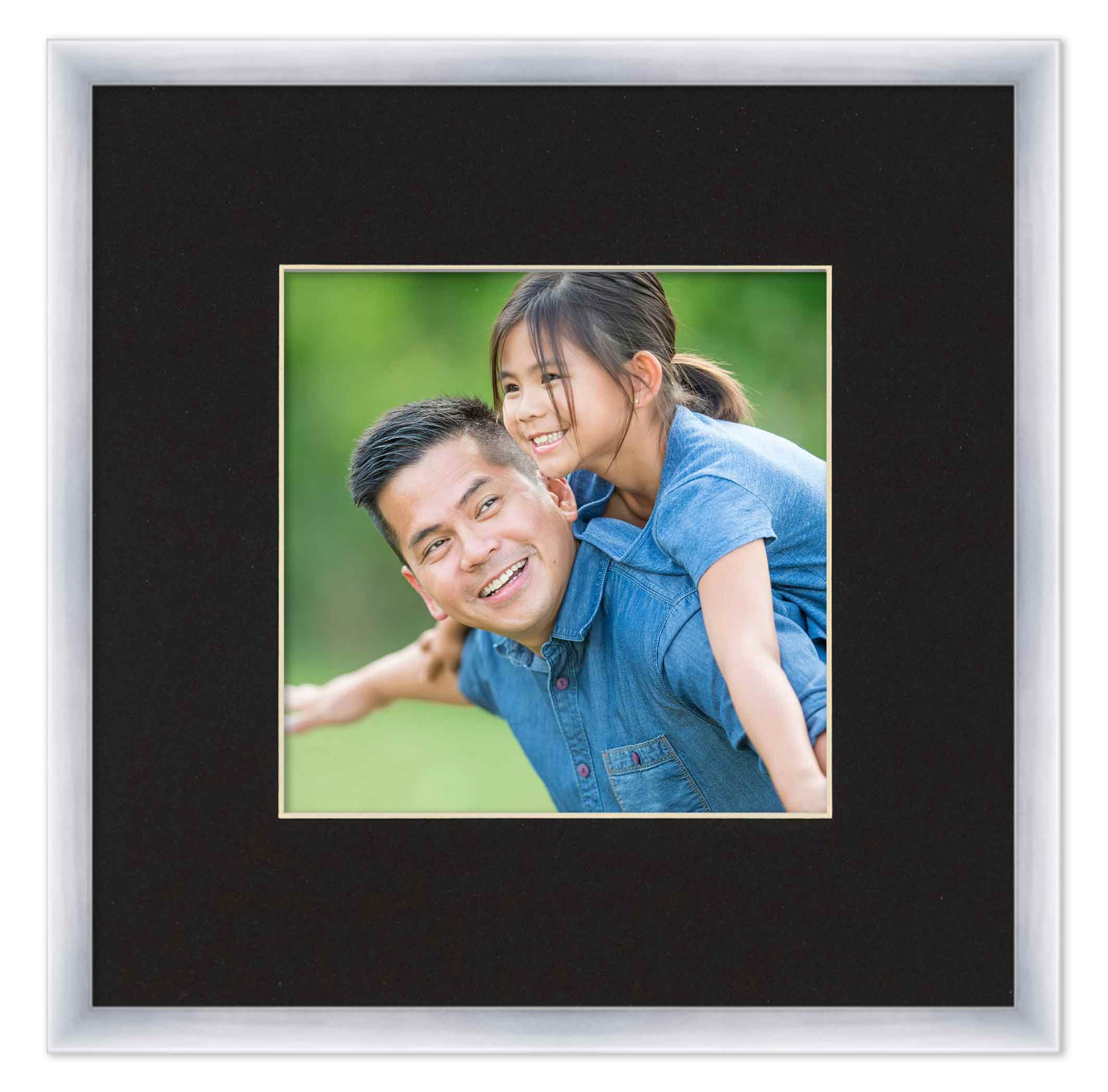 12x18 Frame Silver With Black Picture Mat For 12x18 Photo - Silver 18x24 Frame To Display Print or