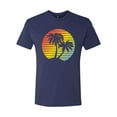 thumbnail image 2 of Two Coconut Palm Trees Beach Sunset | Mens Pop Culture Premium Tri Blend T-Shirt, Vintage Navy, 2XL, 2 of 4