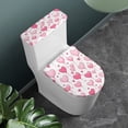 thumbnail image 2 of HELLHERO Toilet Top Cover Stretch 2 Pcs Set Elastic Installation Stretchy Fabric for Hotel Home, Valentine's Pink Heart Balloons, 2 of 8