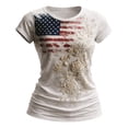 thumbnail image 6 of MuXiKeJi Clothes 250th Anniversary USA Shirt America 250 Shirt 3/4 Sleeve Womens Tops Patriotic Flag Eagle Print Tops 1776-2026 Tshirt Gifts, 6 of 6
