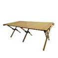 thumbnail image 6 of COSMOS Natural Solid Wood Folding Table for Indoor Outdoor Use, Portable Roll-Up Camping Dining Table with X-Brace Design, 6 of 8