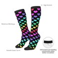 thumbnail image 4 of Naloa Rainbow Hearts Thigh High Socks Extra Long Stretchy Sock Women Over Knee High Opaque Stocking Daily Wear, 4 of 6