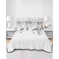thumbnail image 3 of Grey Eucalyptus Leaves Summer Quilt Set Twin Size,Soft Microfiber Quilted Bedding Set with 2 Pillow Shams,Weeping Spring Botanical Summer Lightweight All Season Bedspread Coverlet for Bedroom 68"x86", 3 of 6