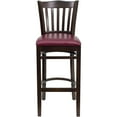 thumbnail image 6 of Flash Furniture HERCULES Series Vertical Slat Back Walnut Wood Restaurant Barstool - Burgundy Vinyl Seat, 6 of 7