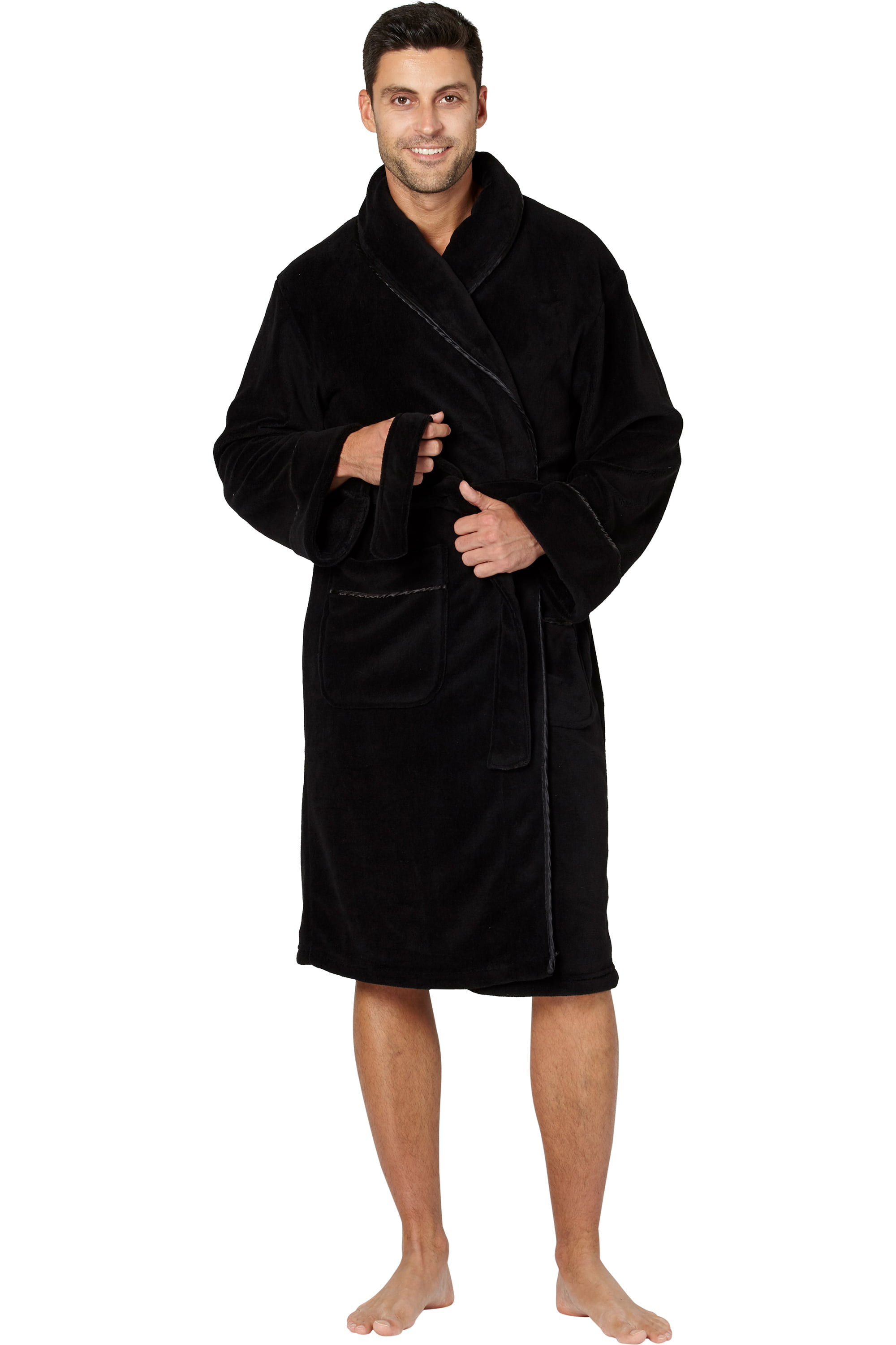 Max Deco - Men's Solid Plush Robe - Walmart.com - Walmart.com
