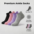 thumbnail image 5 of TRANSLINK 8-Pack Low Cut Ankle Socks for Women No-Show Invisible Casual Breathable Athletic Socks Bulk for Sports Daily Wear, 5 of 7