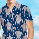 thumbnail image 4 of Camisa Blusa de playa de vacaciones tropicales de manga corta con botones y estampado floral para verano M, 4 of 5