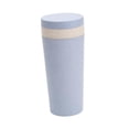 thumbnail image 1 of Botella de agua de paja de trigo, compacta, reutilizable, para viajes, para exteriores, hogar y oficina. Azul, 1 of 9