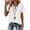 White, variant on purcolt Women's Summer T-Shirts Short Sleeve V-Neck Solid Color Embroidery Tops Casual Loose Fit Boho Blouses