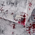 thumbnail image 5 of 4â€™ x 6â€™ Red and Gray Modern Abstract Area Rug, 5 of 5