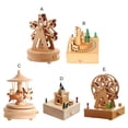 thumbnail image 2 of Music Boxes Wooden Rotating Carousel Portable Plant Musical Box Smooth Sturdy Elegant Switch Pure Sound Home Accessory Type 5, 2 of 7