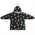 thumbnail image 7 of Black Colorful Skull Mushroom Pattern Blanket Hoodies for Kids 6-13YR Oversize Wearable Blanket Hoodies for Boys Girls Teens, 7 of 7