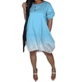 thumbnail image 3 of Gvmfive Womens Summer Casual Short Sleeve Gradient Loose Dress Plus Size, 3 of 8