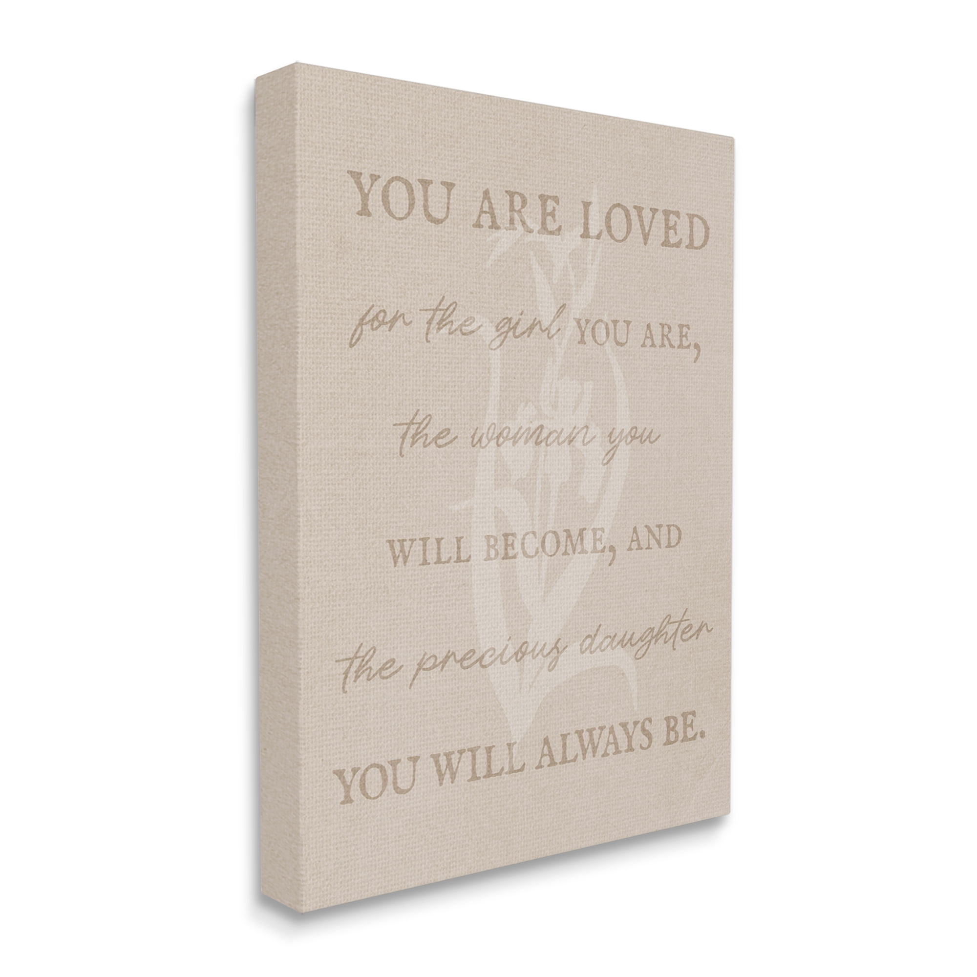 Stupell Industries Precious Daughter Family Phrase Botanical & Floral Painting Gallery Wrapped Canvas Art Print Wall Art, 24 x 30