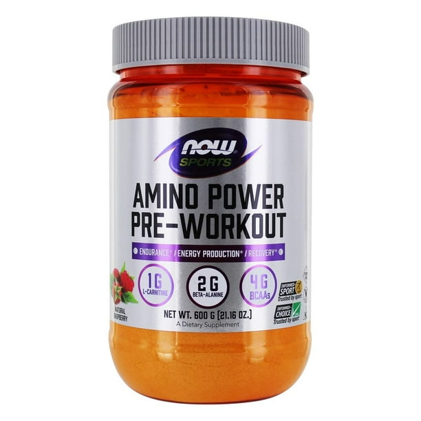 NOW Foods NOW Sports Amino Power PreWorkout Natural Raspberry 600