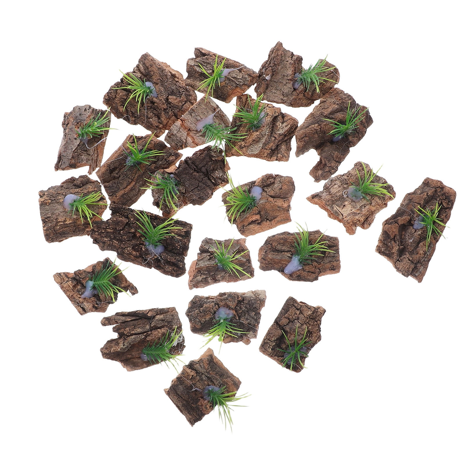 OFFIGAM 24pcs Natural Bark Decor for Reptile Tanks , Climbing Surface