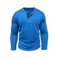 thumbnail image 4 of asjyhkr Mens Shirts Button Crew Neck Long Sleeve Pullover Casual Breathable Solid Color Workout Gym Running Tops with Pockets, 4 of 9