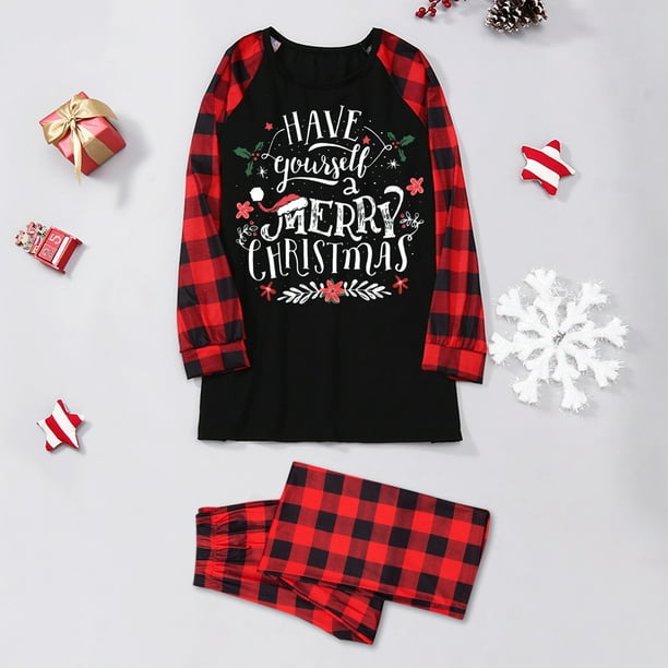 Awdenio Family Outfit O-Neck Long Sleeve Crawl Christmas X-max Print Pyjama  Set For Children 